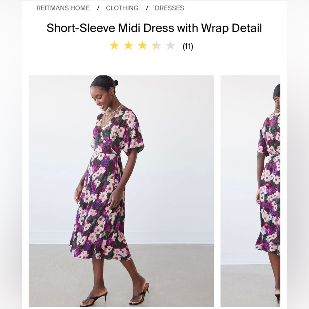 Reitmans medium floral wrap dress